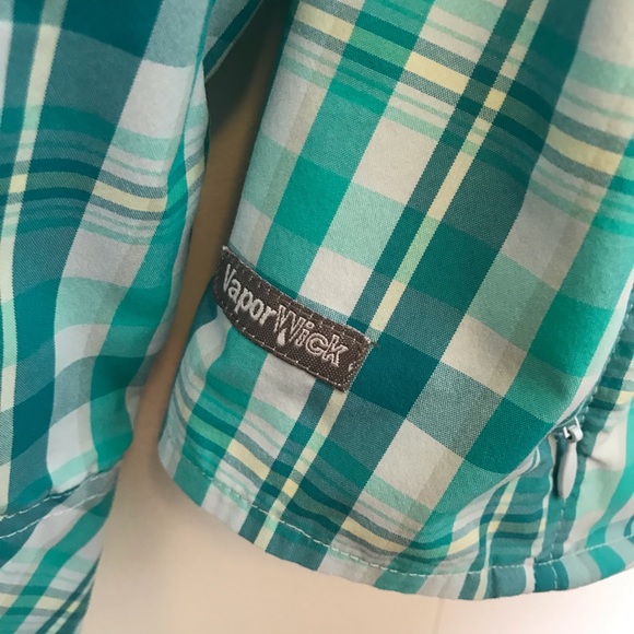 The North Face Vapor Wick Plaid Button Up Top Sz S - Picture 3 of 8